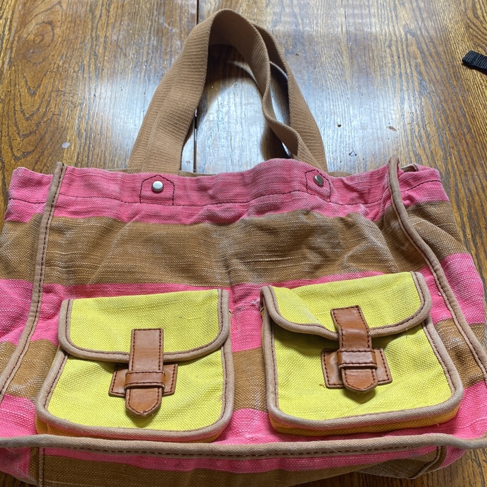 Large Fossil Shay Canvas Shoulder Tote - image 2